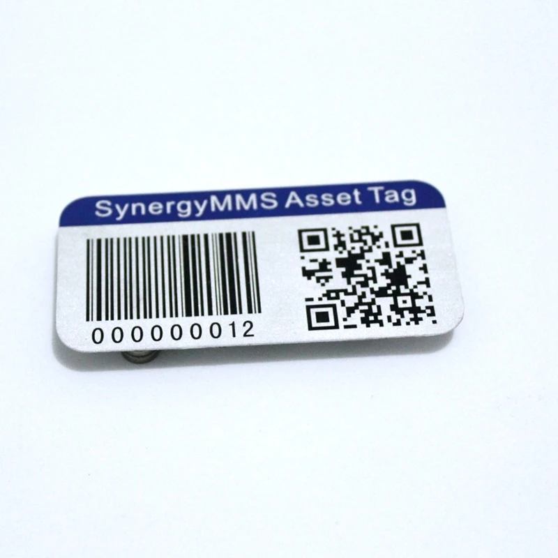 Custom Anodized Aluminum  Metal Barcode Labels with QR code