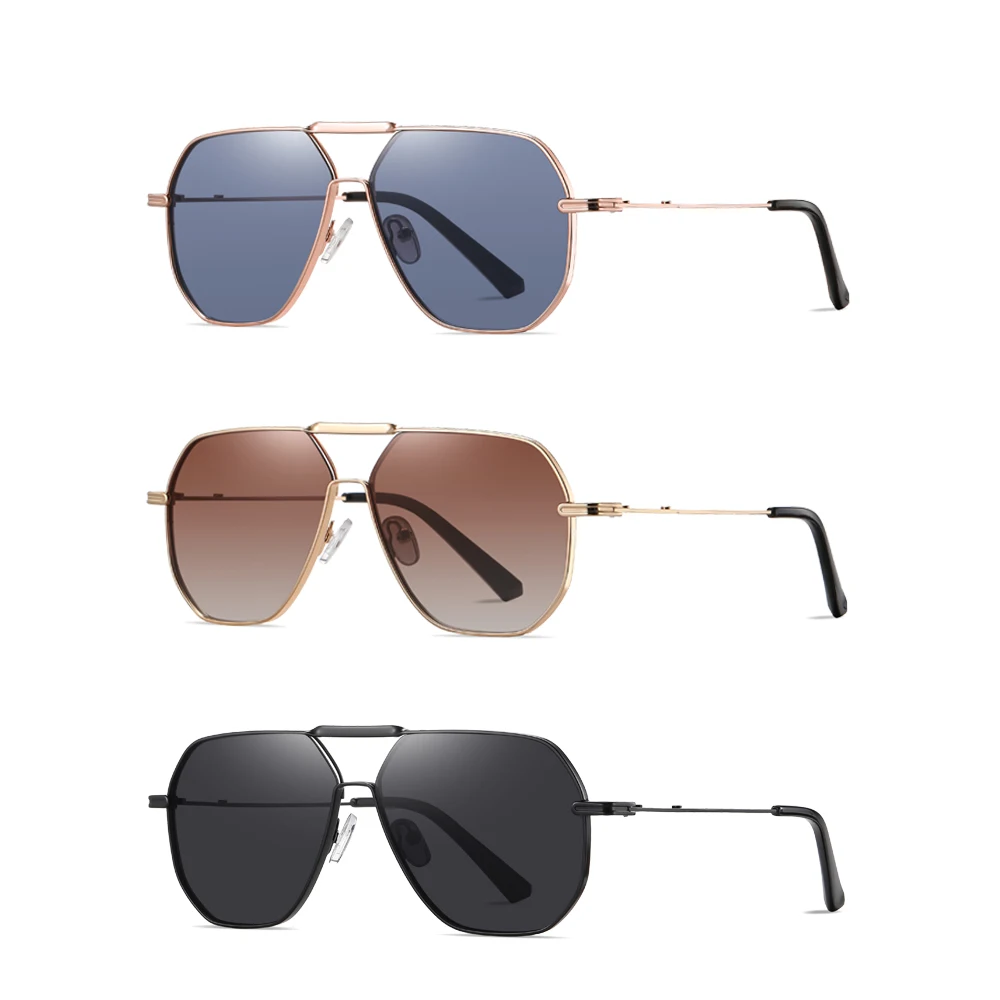 Wholesale Trendy Sunglasses for Unisex Classic Pilot Style Sun Glasses Metal Frame Sunglasses Gradient Polarized Lens