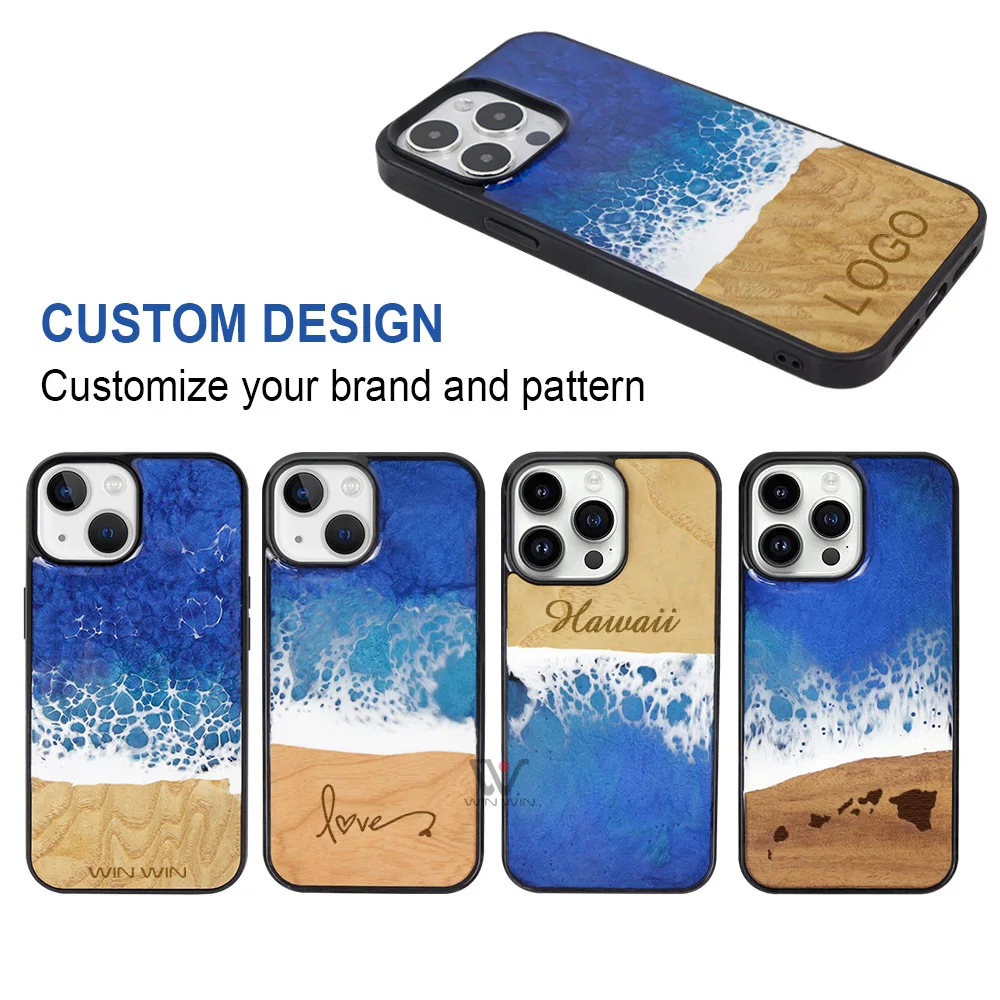New Material Blue Resin Phonecover Wholesale Sea Travel Tourist Gift Popular Phone Case