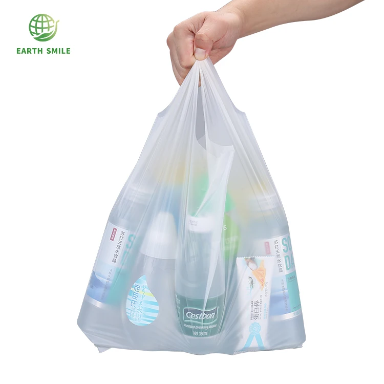Factory Price 100% Plastic Free and 100% Biodegradable Compostable T Shirt shopping bag