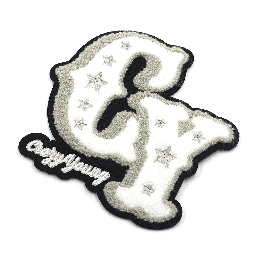 Hot Bulk Embroidered Chenille Patches OEM Woven Iron On Patches For Clothing Custom Embroidery Patch