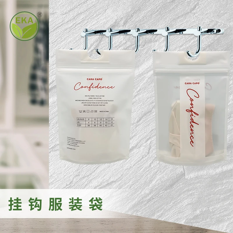 Custom Zip Lock Bag Clothing Sock Packaging Bags Boxer Packaging Zipper Bags For Packing Clothes With Hanger