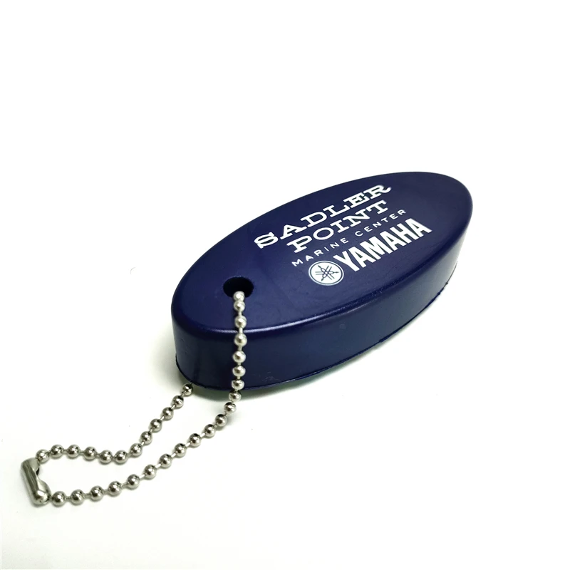 custom black pvc keychain float holder promotional printing float keyring PU floating neoprene keychain