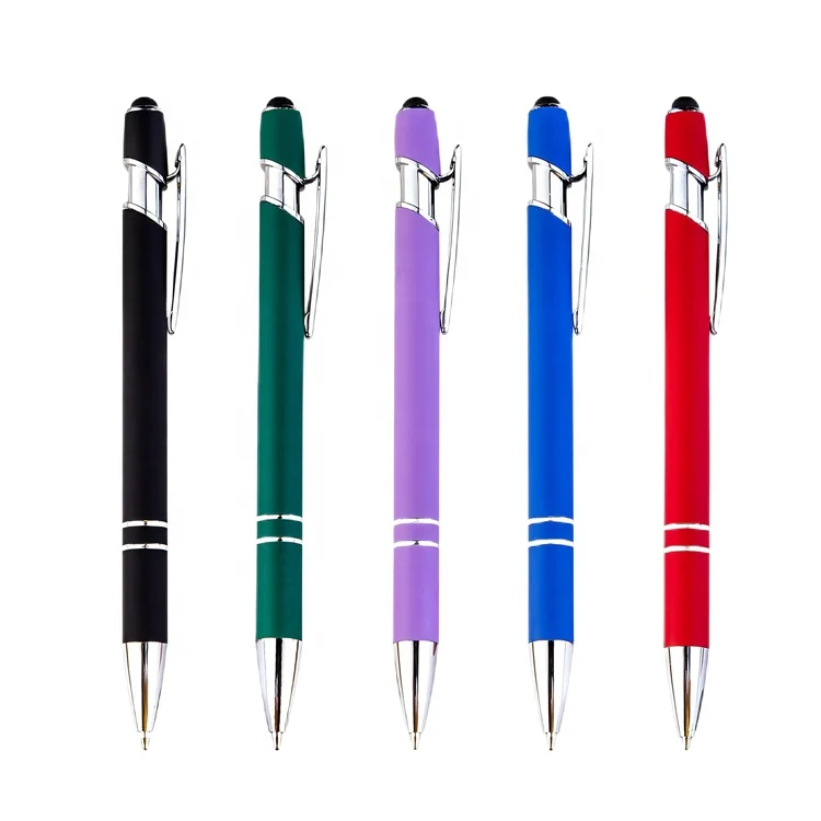 STASUN Promotional Aluminum Ball Point Pen Stylus Pen With Soft Rubber Touch Screens Cheap Custom Logo For Phone Ballpoint