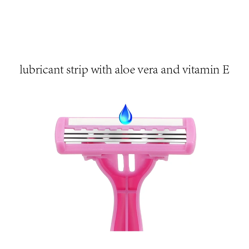 3 blades hotel disposable razor  fashion shaving razor blade Article with lubrication plastic razor