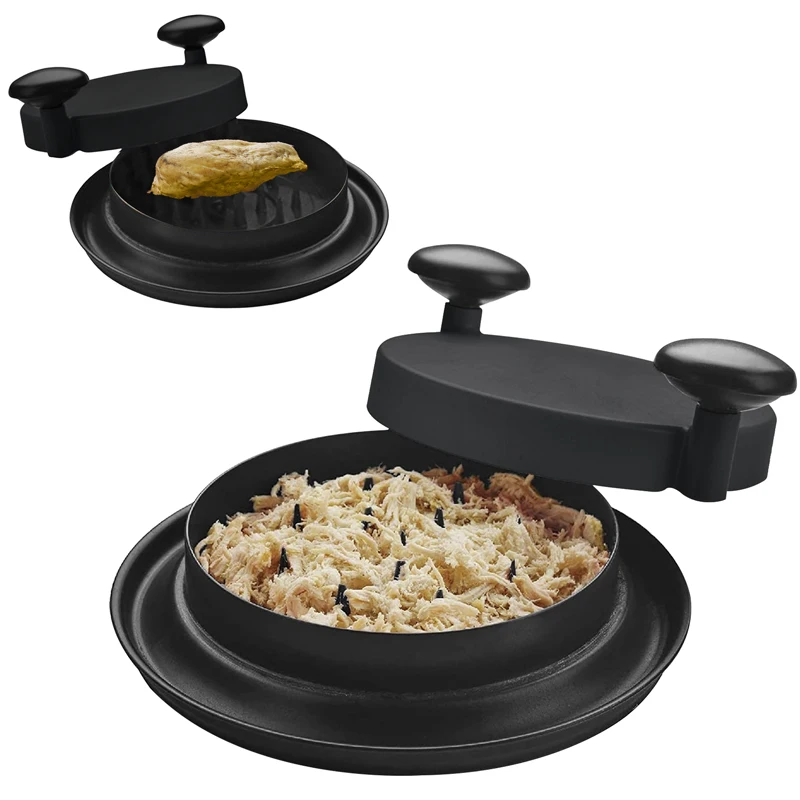 2022 new products kitchen black plastic round chicken meat shredders tool with handles