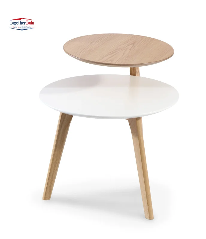 Modern Simple Design Customised Odd Shapes Wooden Legs Dining Room Home Round Coffee Table