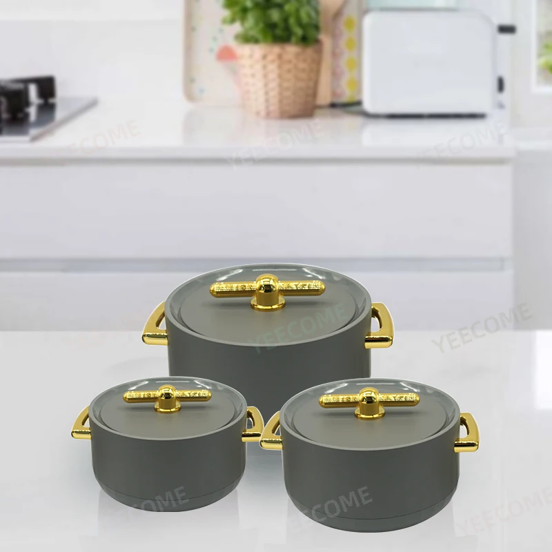 Custom Logo New Luxury Simple Style  Casseroles  1.5L 2L 2.5L   Warmer Food Containers Kitchen  Food Storage Container