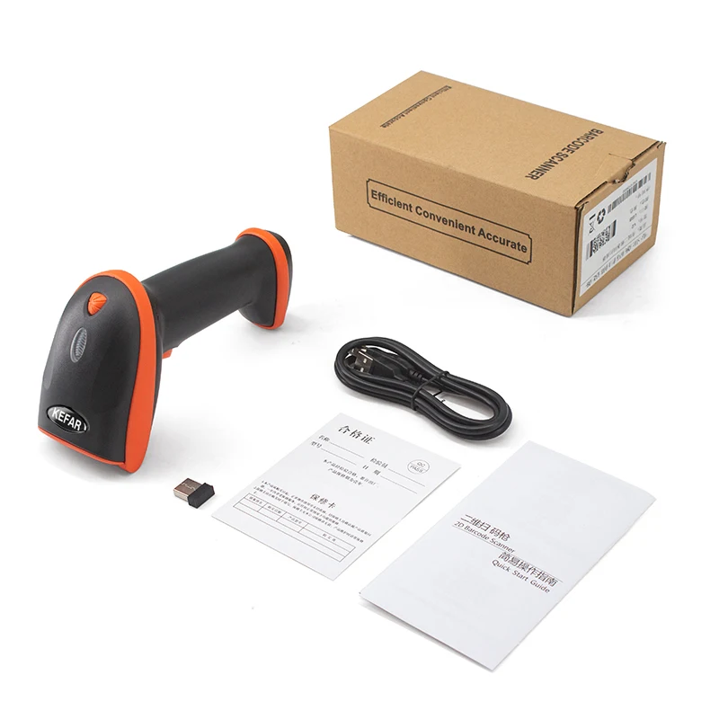 Wireless Wired Barcode Scanner And V8BL BT USB 2.4G1D 2D QR Bar Code Reader PDF417 for IOS Android IPAD