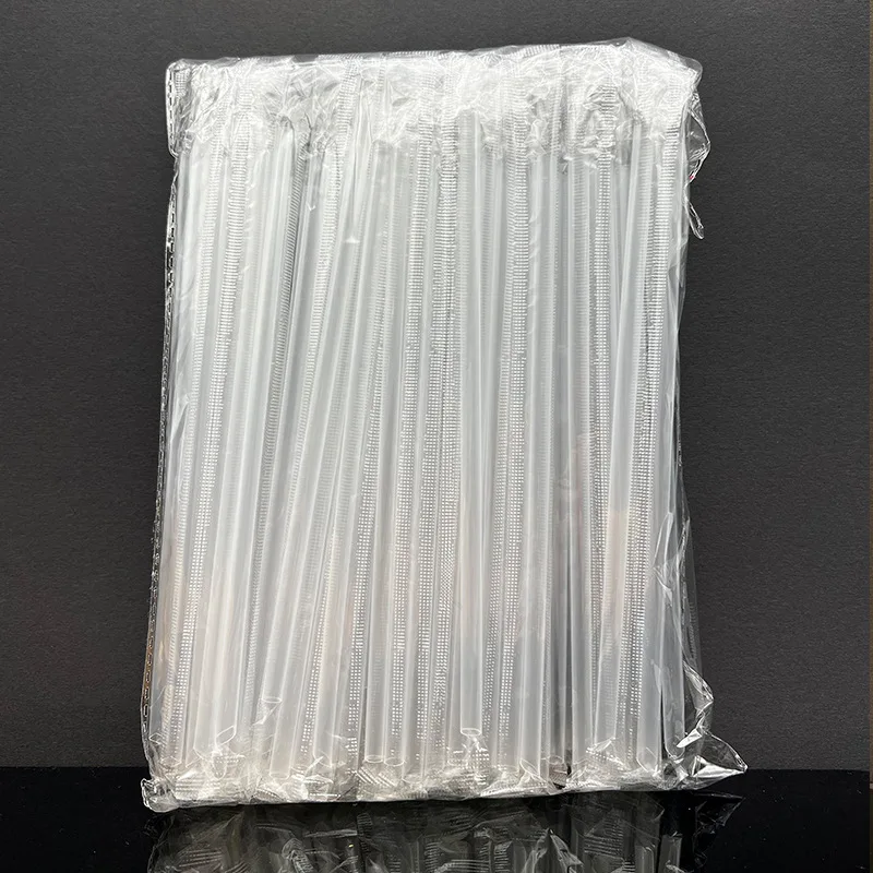 white nature individual pack drinking straw bubble tea biodegradable paper straws