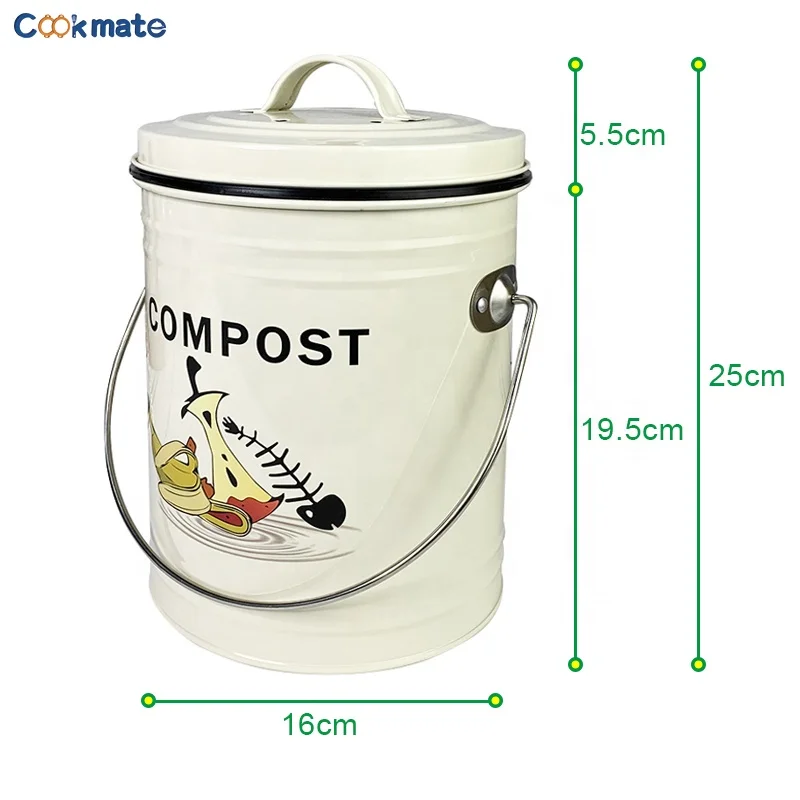 Round Trash Can Small Wastebasket, Garbage Bin Container with Swing-Close Lid, Kitchen, Bathroom, Home Office, Holds Waste