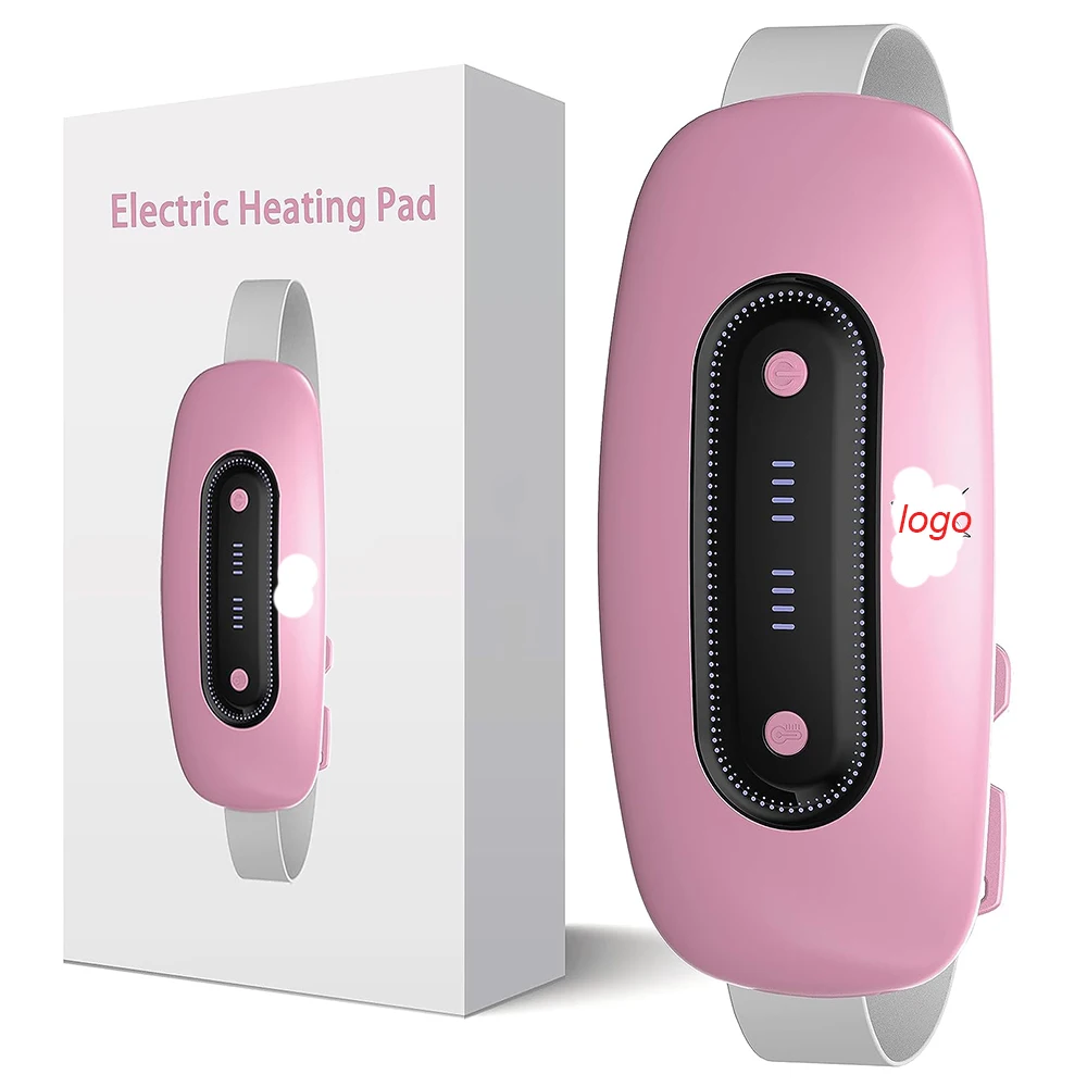 Portable Cordless Menstrual Heating Pad with 4 Heat Levels and 4 Massage Modes Electrical Heating Pad for Pain Relief