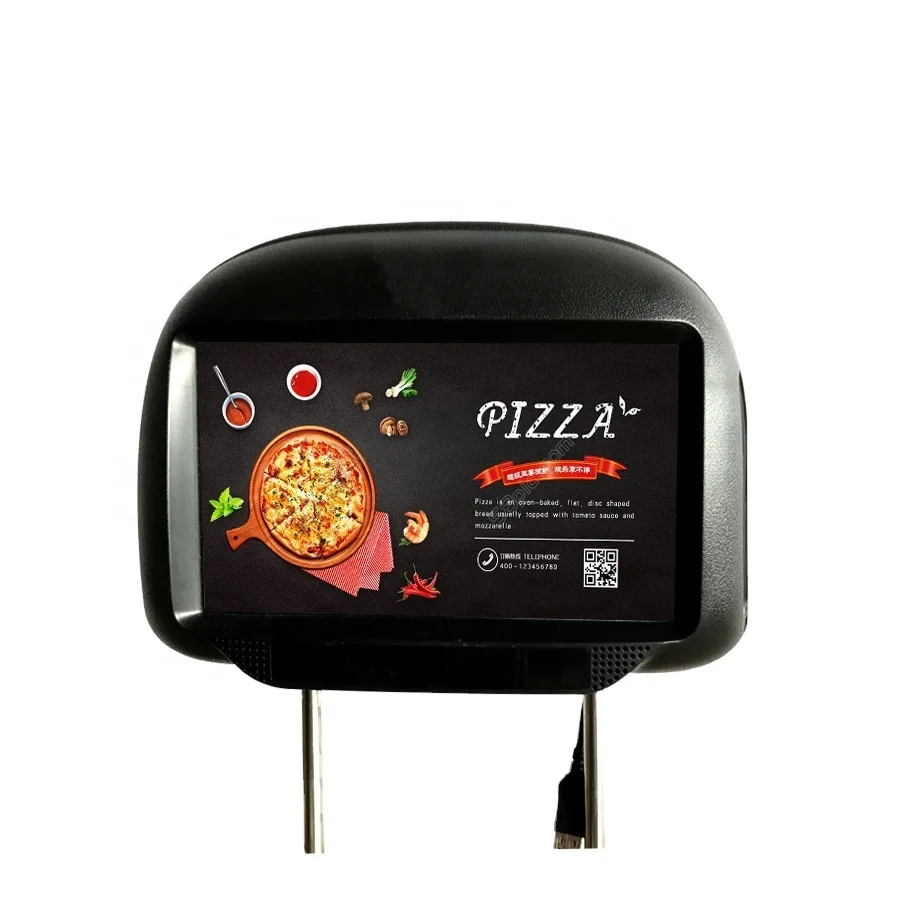 Wireless advertising player 9 Inch taxi headrest six video media ad player HD 3g wifi