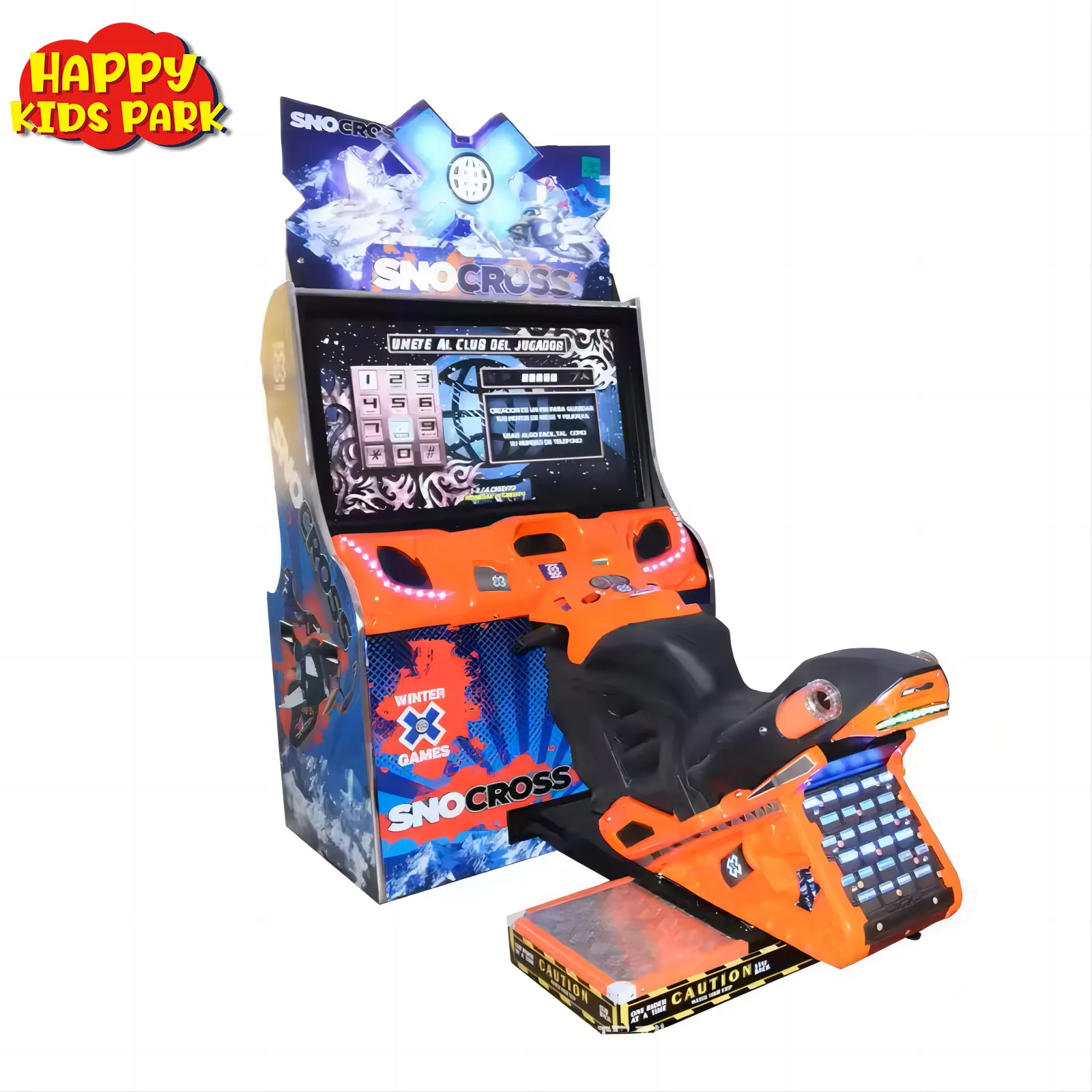 42-Inch Snowmobile for Indoor Play Durable PVC and Steel for Shopping Malls and Adventure Parks