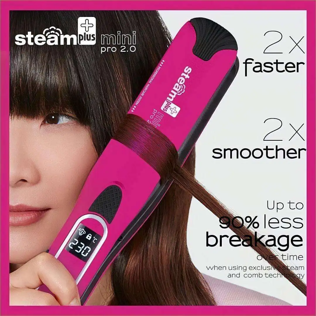 Steam Straighteners for Hair, Professional Salon Ceramic Tourmaline Vapor Steam Flat Iron