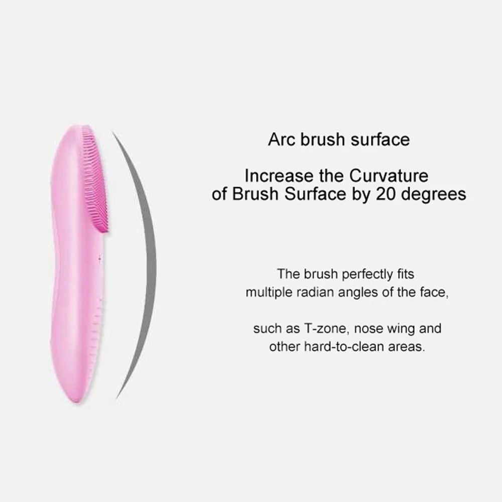Wireless Charging Silicone Face Cleaner IPX7 Waterproof Two-Side Facial Brush for Skin Lifting