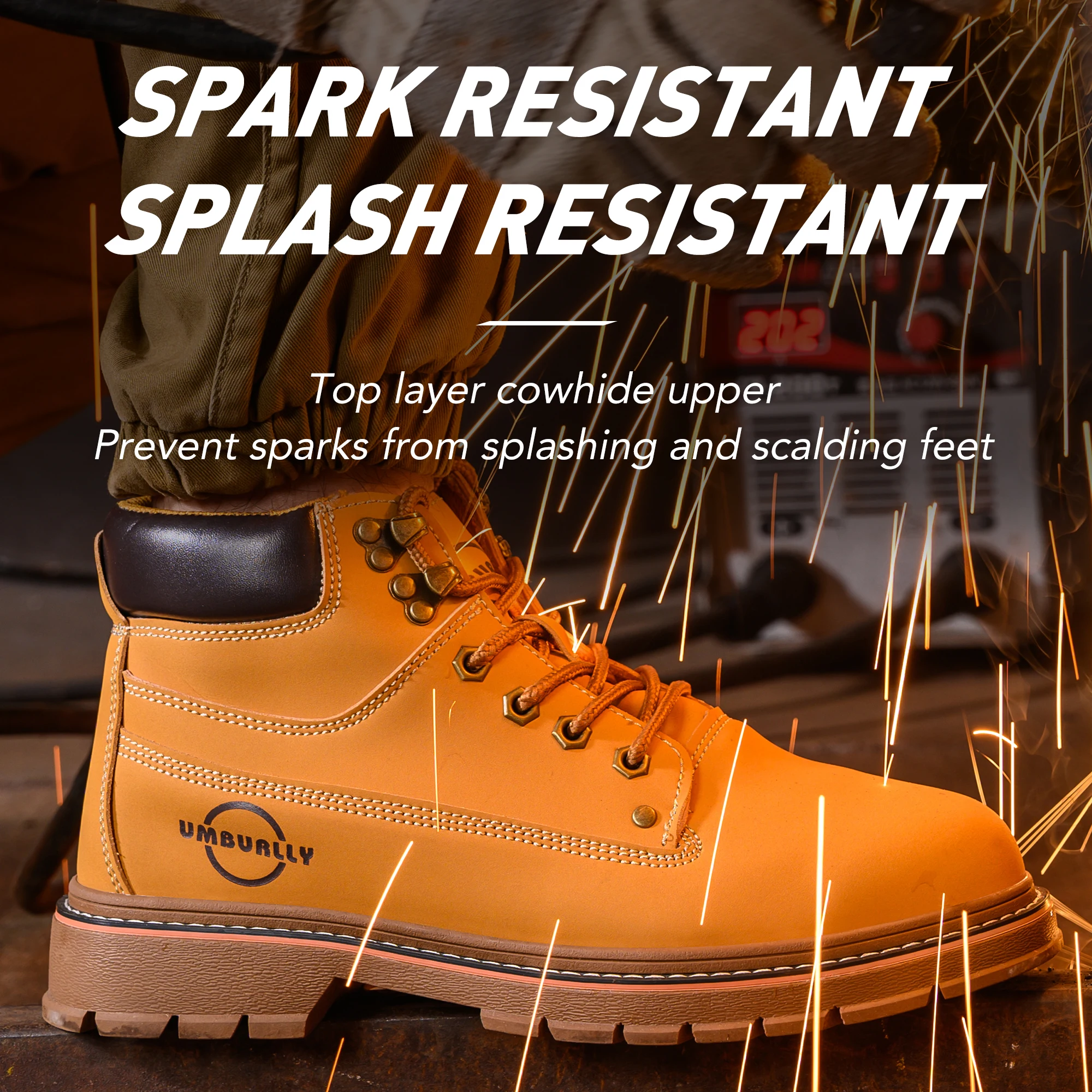 Special Anti-smashing and Puncture Safety Shoes Genuine Leather Light Breathable Soft Bottom Sport Hiking Safety Boot