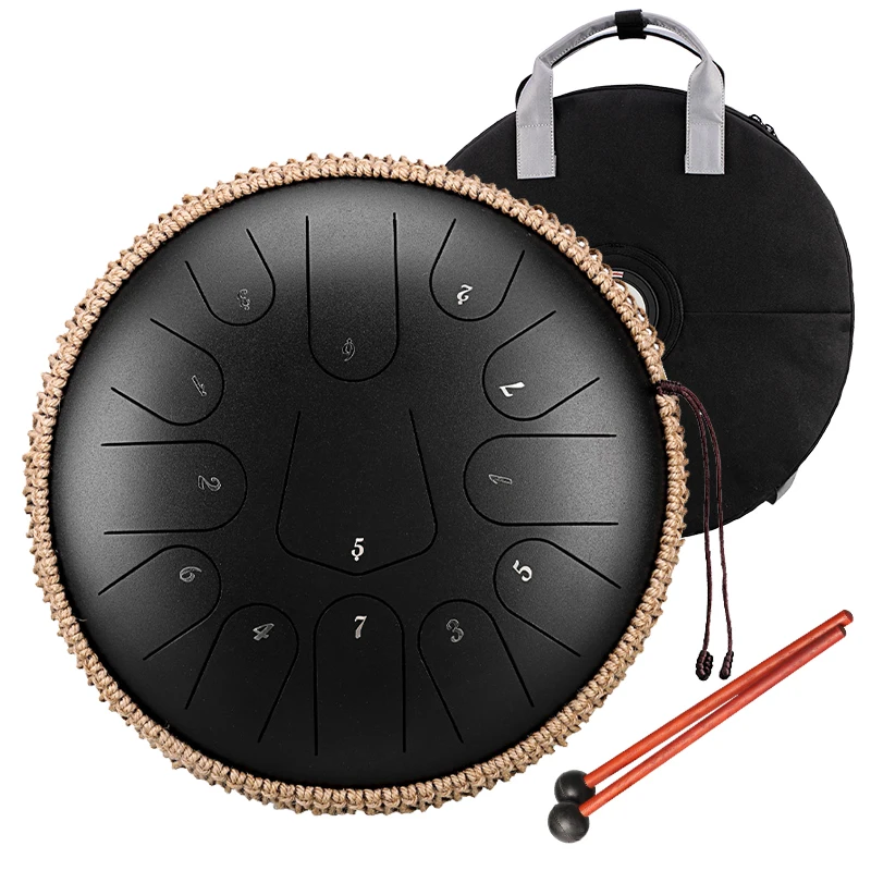 Hluru Steel Tongue Drum 13 Note 12-Inch Drumset Percussion Instrument Other Musical Instruments TS13