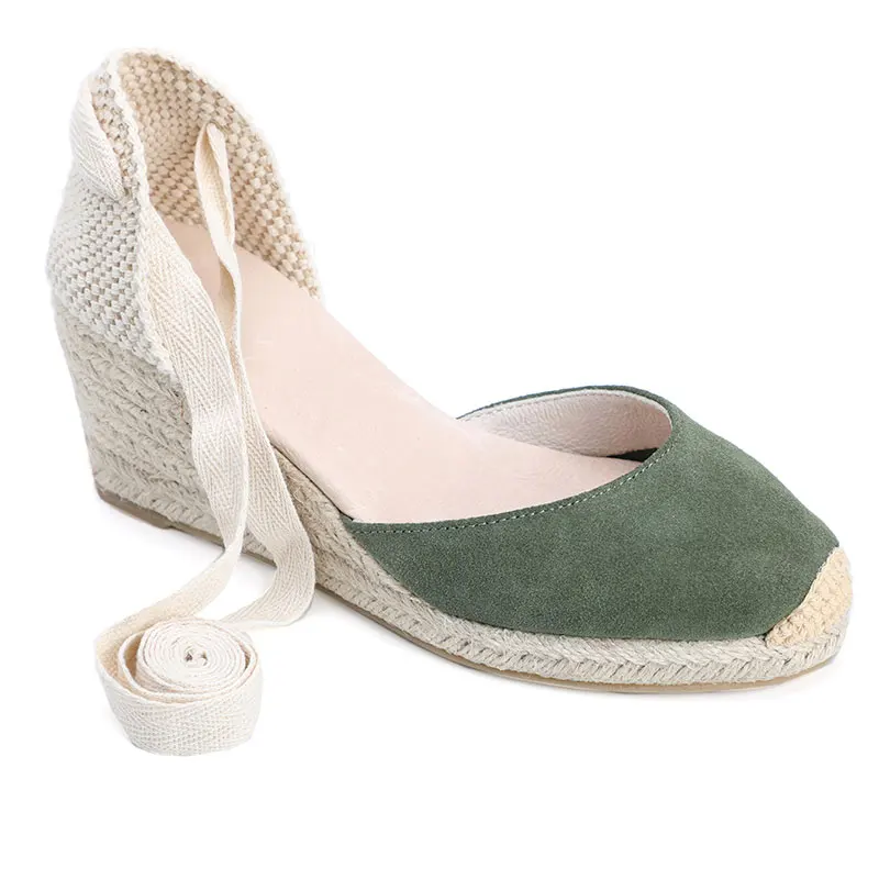 Hot Sale Ladies Summer Fashion Leather Wedge Sandals Lightweight Comfortable Hard-Wearing PU Genuine Leather Upper Flat Platform