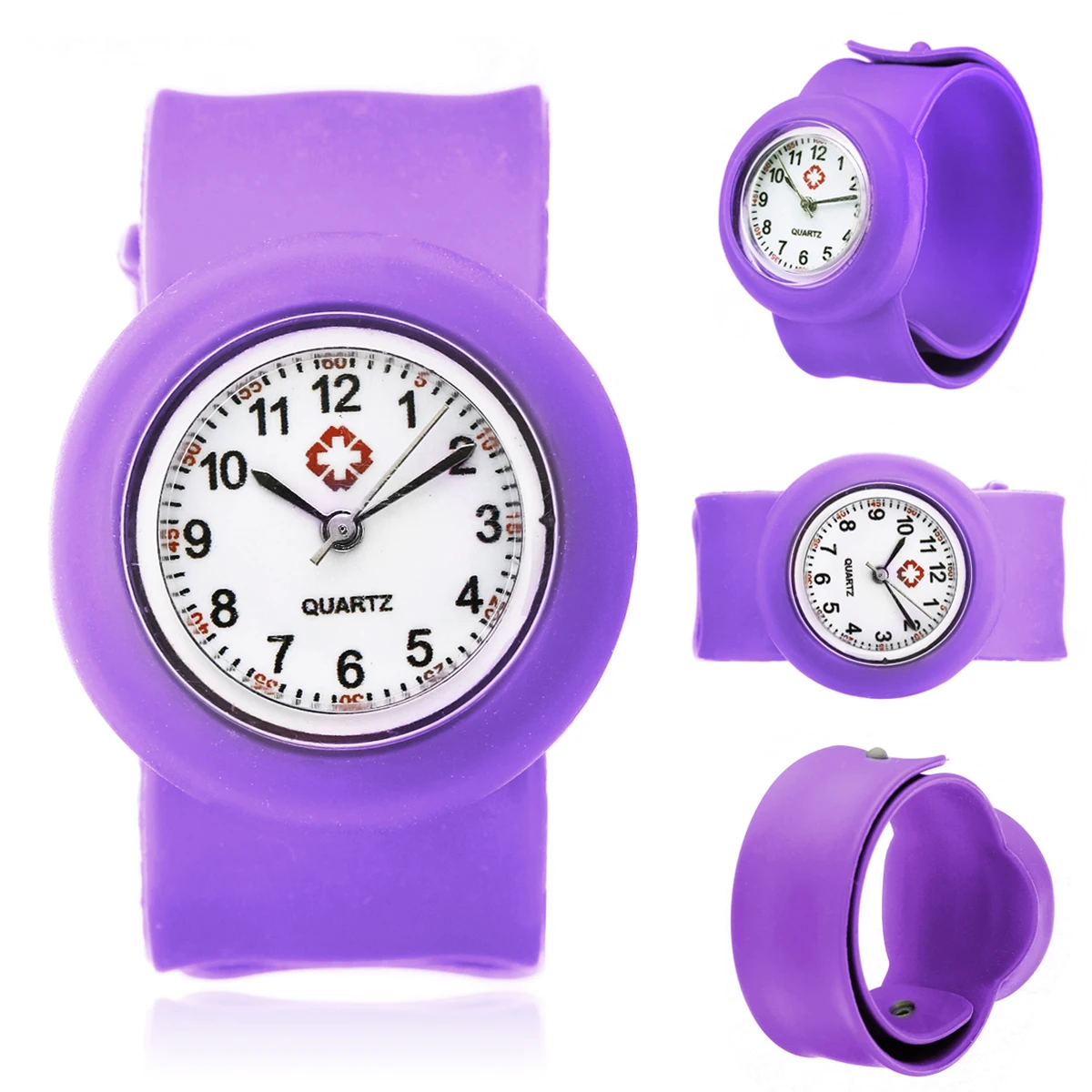 Nurse Silicon Slap Watch Hot Sale Band Quartz Kids Multi Color Snap On Wrist Watch Quartz Wrist Watches For Girl Boy