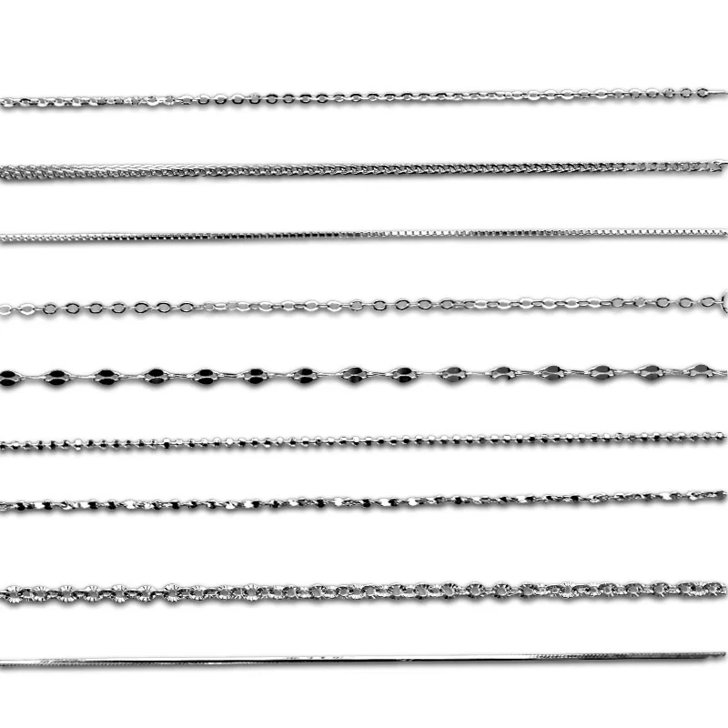 different types 925 sterling silver chains wholesale such as foxtail gold chain and gold box chain