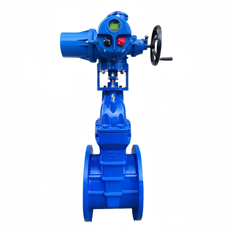 DN100 Cast Iron Flange Gate Valve Elastic Soft Seal Concealed Stem Electric Switch Type Gate Valve Discharge Sewage