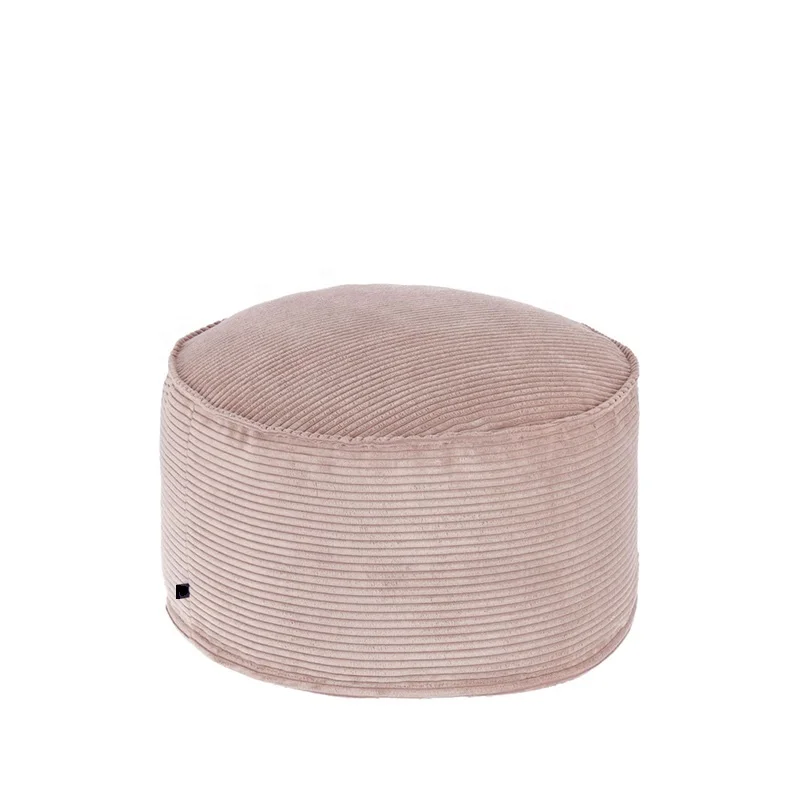 Modern style fabric stools living room ottoman luxury pouf chairs ottoman stool round nordic style lambswool round ottoman