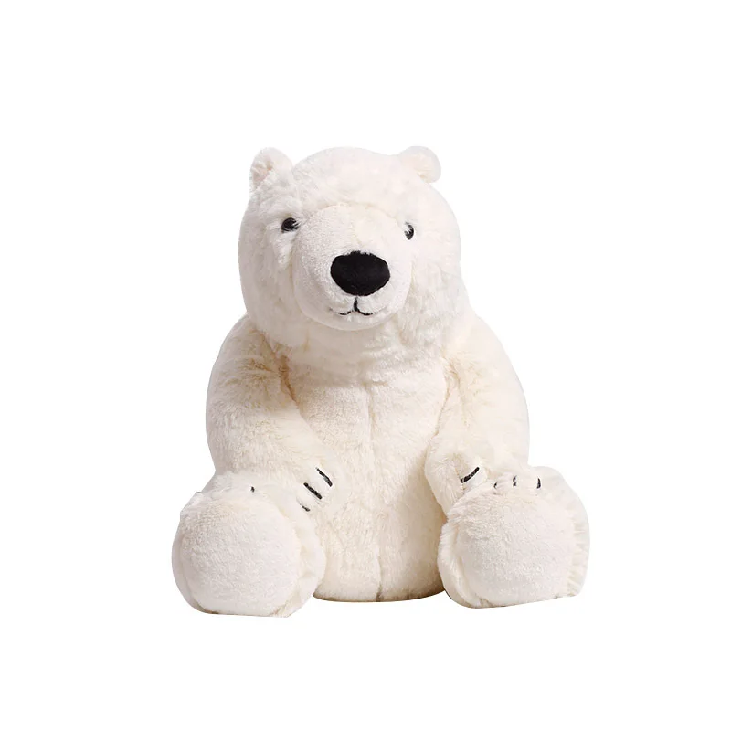 Creative Super Cute White Polar Bear Plush Toy Unisex Children Gift Pillow PP Cotton Filled for Parties