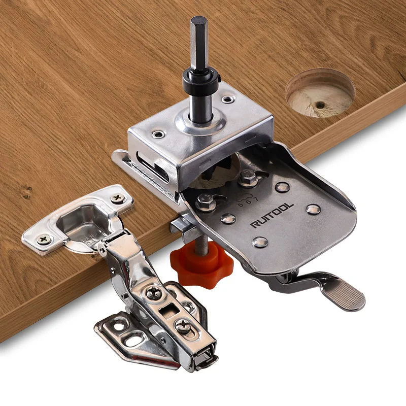 Woodworking 35mm Hole Opener Hinge Opener Door Cabinets Hinge Locator Wood Work Hole Drilling Guide Locator