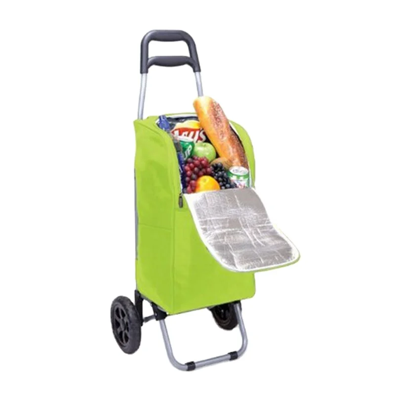 Сверхпрочная Складная продуктовая тележка с изолированным отсеком 2022 новый дизайн полезная Сумка Для