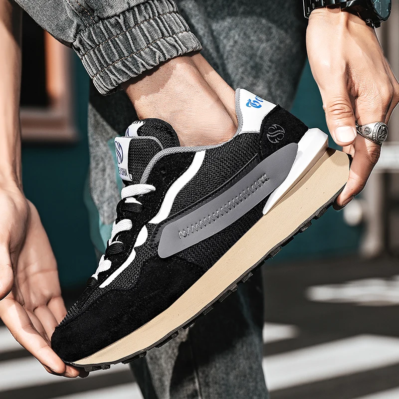 Oem Logo Custom Mesh Male Sneaker Lightweight Fashion Platform Sports Shoes Breathable Casual Walking Running Style Men Sneakers