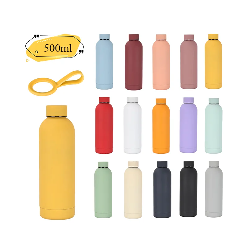 Thermos Yellow Insulated Wood Stainless Steel Water Small Mouth Bottle For Girls Vacuum Cup
