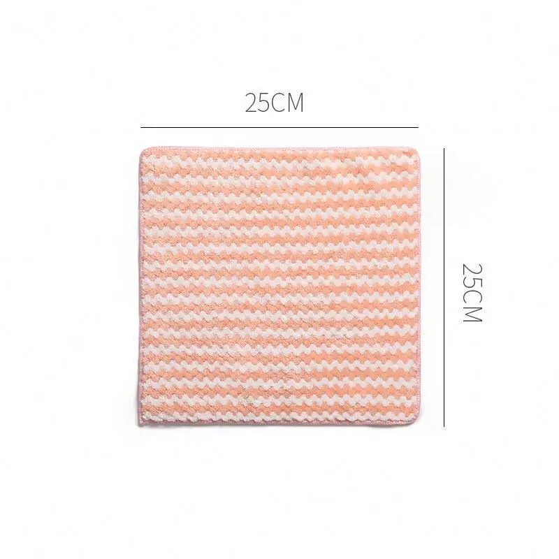 New 25*25cm Thickened Wave Dish-Washing Cloth Dish-Washing Cloth Cleaning Kitchen Household Dish-Washing Cloth