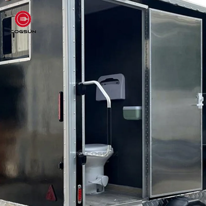 Outdoor Fiberglass Portable toilets Trailer Mobiele Draagbare Luxe Wc Trailer Voor Verkoop Restroom Trailers With Foldable steps