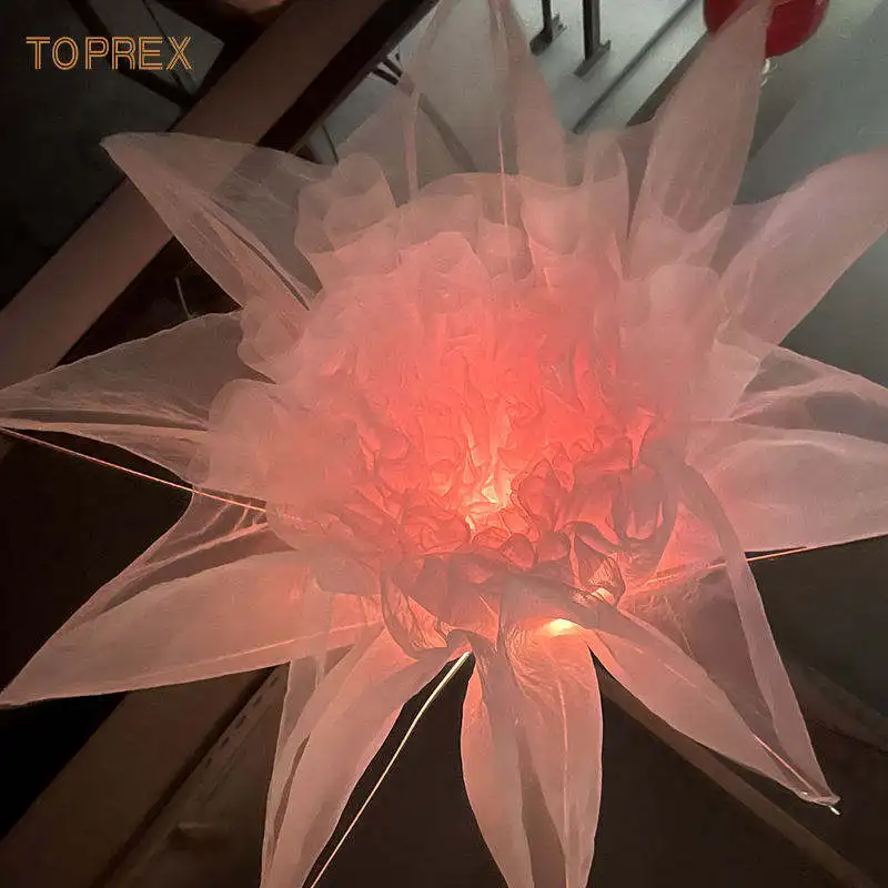 The Color Is Optional Led Kinetic Lifting Flower Open And Close With Lighting For Wedding Party Event Decoration