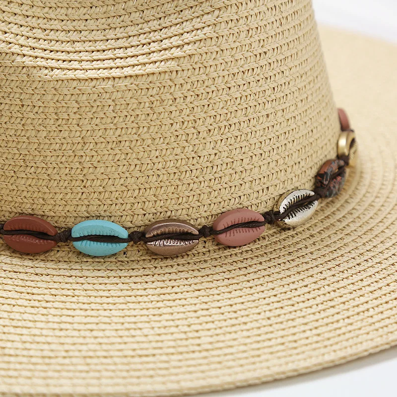 Wholesale beach straw hat large panama paper hat summer sunshade ladies buy high fashion straw travel visor hat