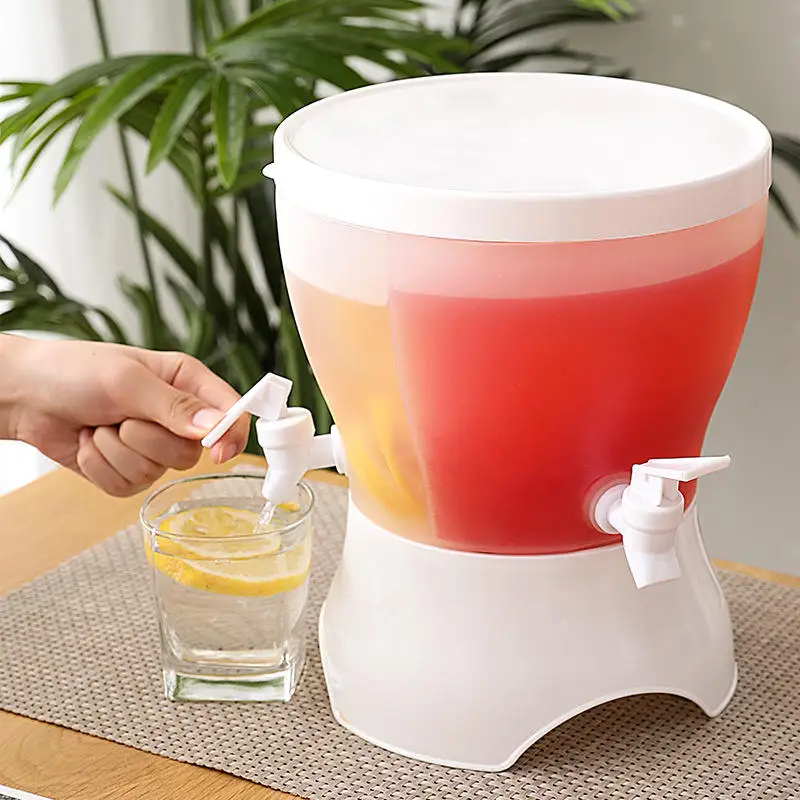 5.5L 3 grid cod water kettle rotating fruit juice ice beer jug beverage drinks dispenser with faucet