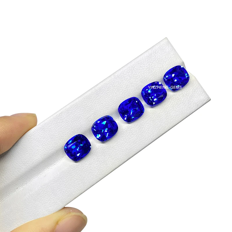 Factory loose synthetic lab grown cobalt spinel Gemstone Cushion Shape lab grown gemstones