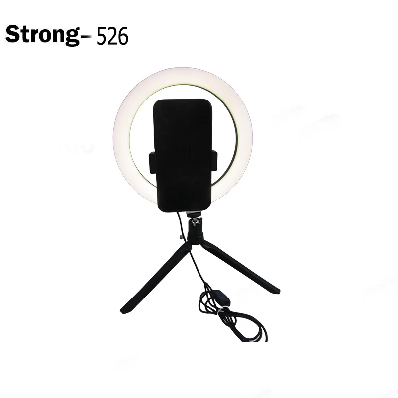 professional factory COB flashlight with plastic phone bracket Ten inch ring fill light MIL light in studio USB charging