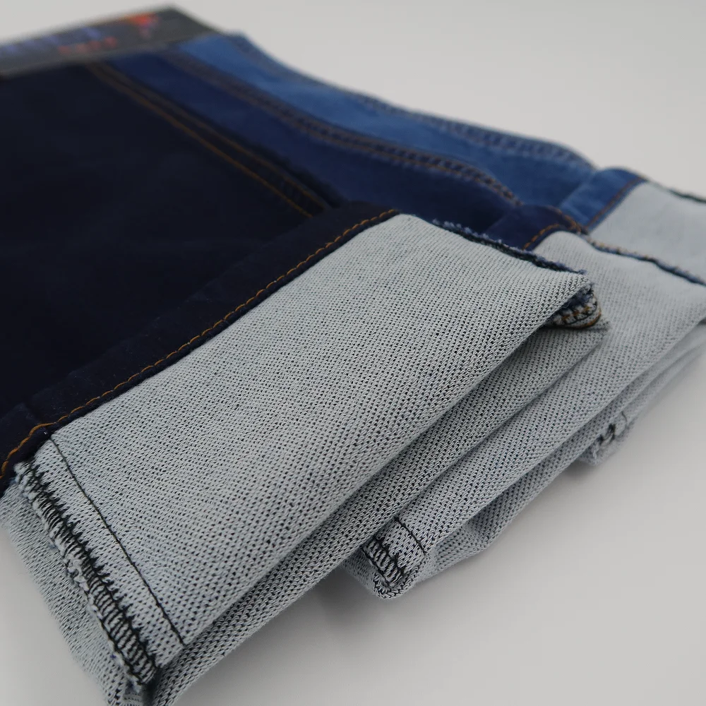 
Stretch jeans denim fabric knit look cotton poly spandex 