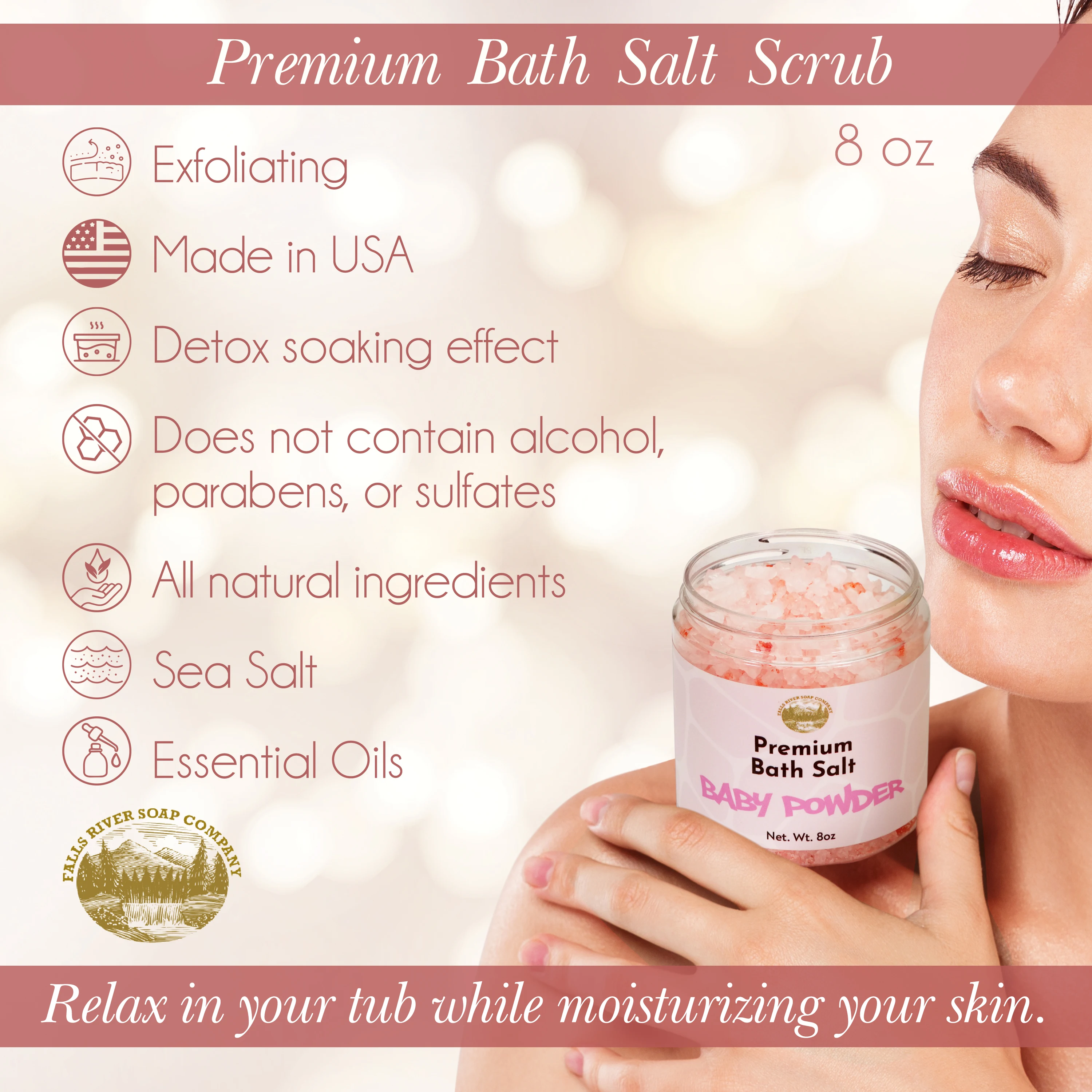 Natural  Premium Bath Salt Scrub Natural Sweet Pea salt body scrubt for men and women