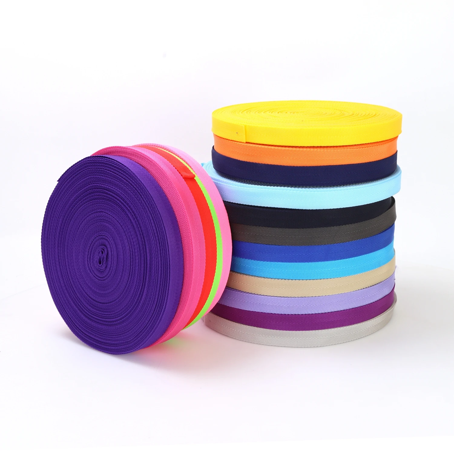 Polypropylene webbing band herringbone straps flat pp webbing tape soild color strap webbing