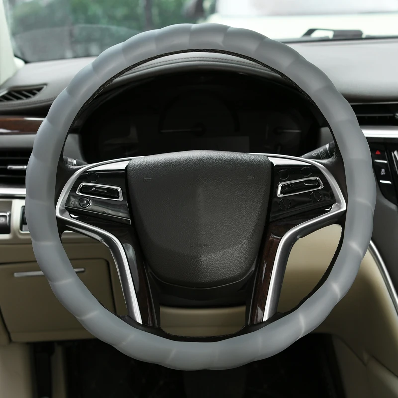 Silicon Anti Slip Auto Steering Wheel Wrap for Men Women Silicone Rubber Steering Wheel Cover fits Cars SUVs Trucks Vans