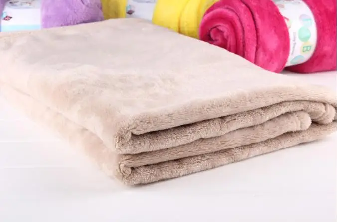 
Factory Direct solid color thickened flannel coral fleece Four Seasons blanket custom baby gift blanket 
