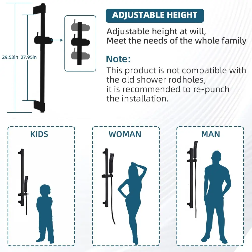 High-end Shower Head with Lifting Rod