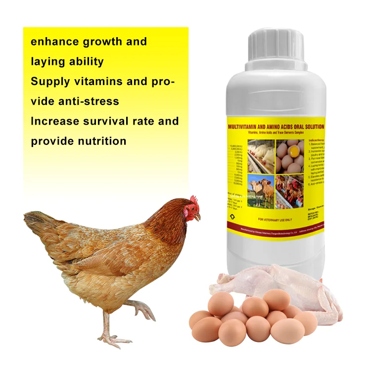 Vitboo multivitamin oral solution growth promoter vitamins amino acid for birds fowl egg booster liquid enhancer for poultry