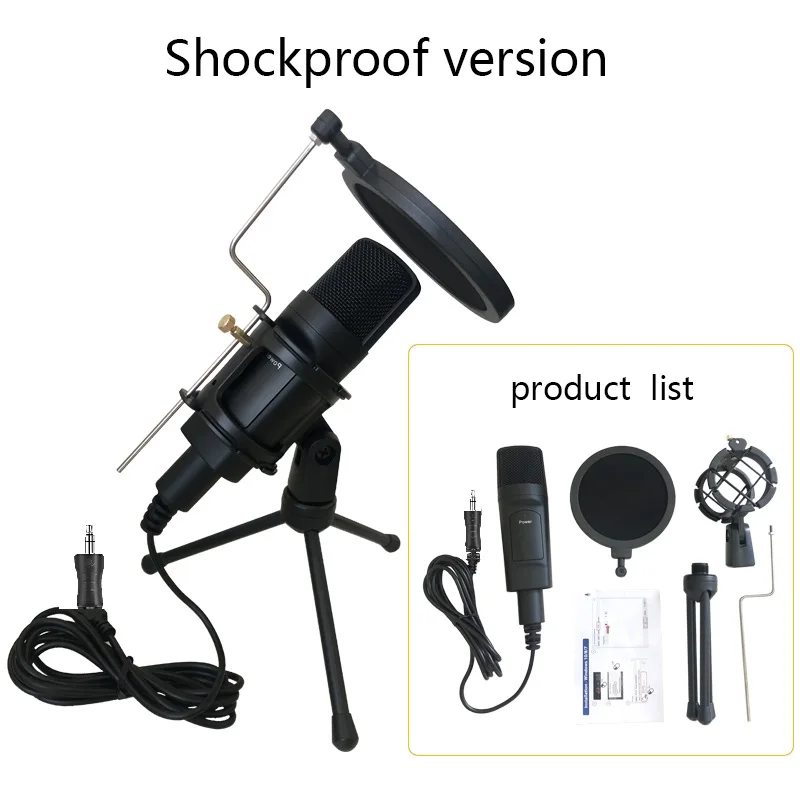 Микрофон для записи проводной ручной микрофон youtube настольный с противоударной подставкой