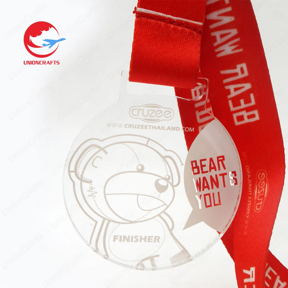 Free customized design medal hanger sublimate blank sports competitions souvenir events glass key crystal medal