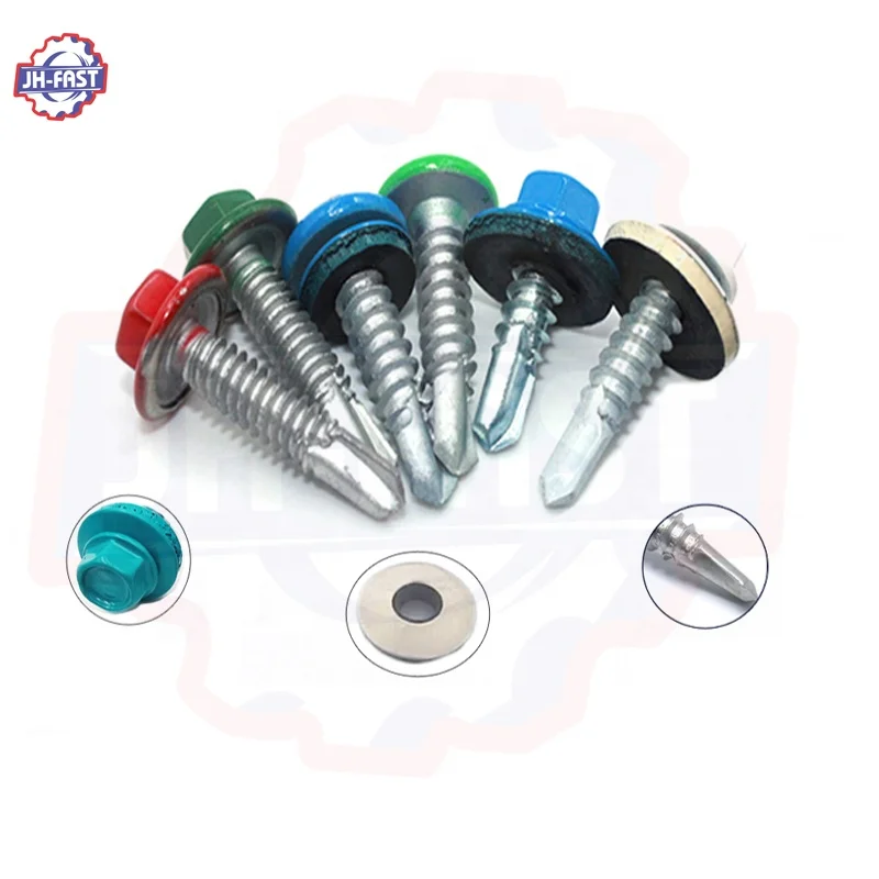 Screws china wholesale hex washer head metal back self drilling screws manufacturer high hex flange head self-drilling screws