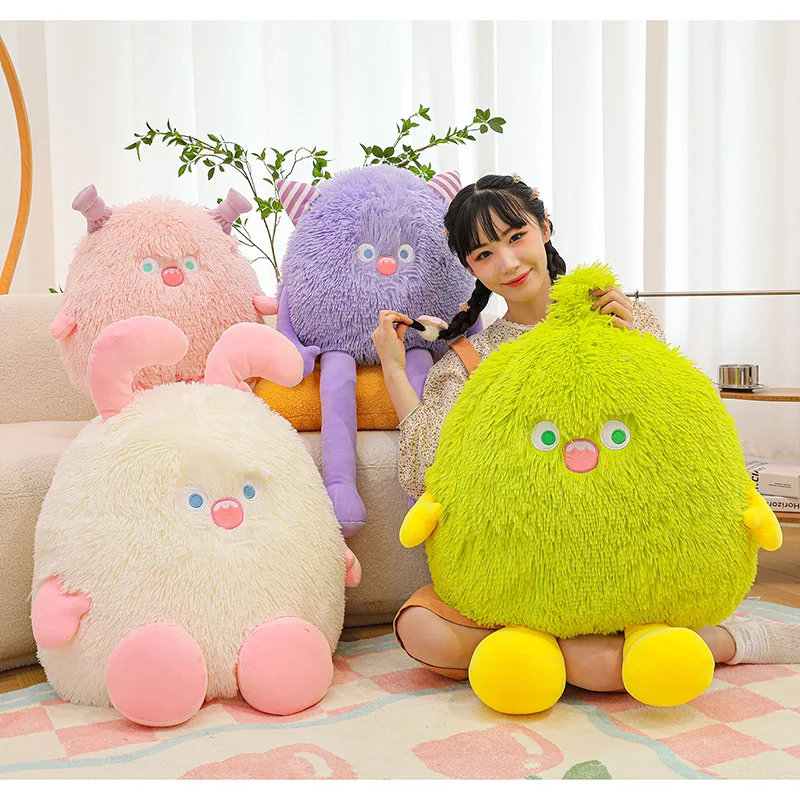 Cute Elf little monster plush toy big-eyed monster doll long-haired gift forgirls plush pillow